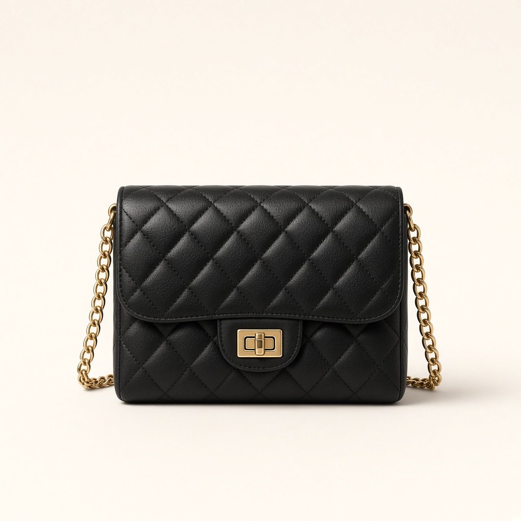 Soirée Flap black quilted evening bag